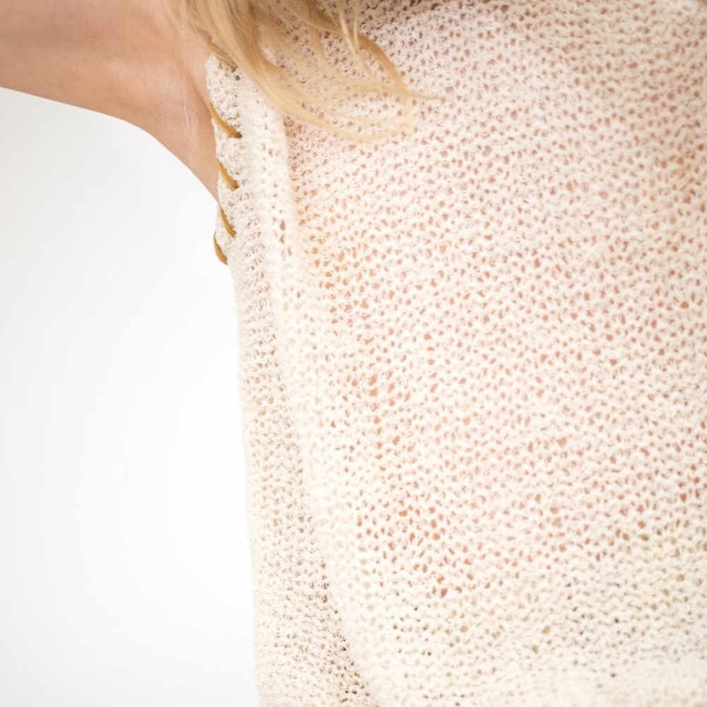 VERONIQUE LEROY SLEEVELESS KNITTED TOP - OFF WHITE SIZE M - Picture 5 of 12
